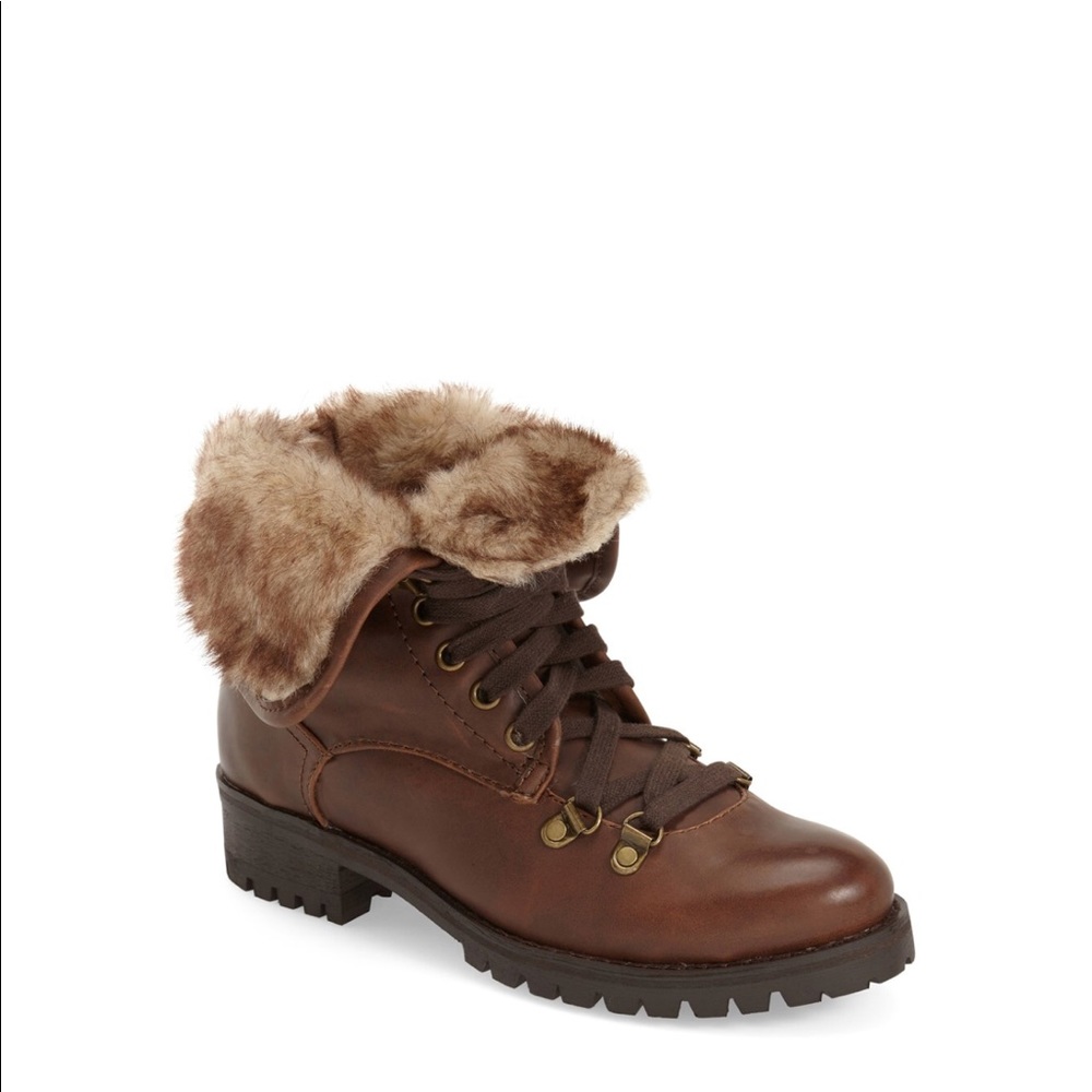 Military Classic Lug Sole Fur Collar Combat Boots - Picture 4 of 4